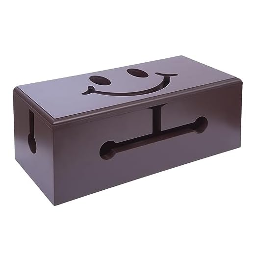 Ultimate Cable Management Box - Wood Lid, Desk & TV Organizer, Concealer for Cords, Surge Protectors, Chargers - Home/Office Solution!