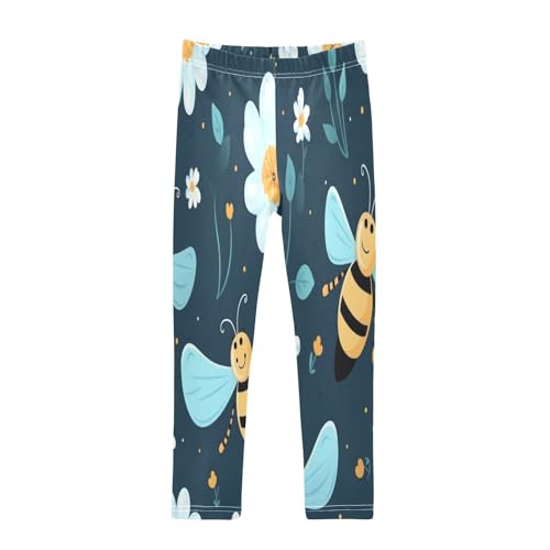 Toddler Girls Leggings Printed Yoga Pants Leggings Blue Wing Bee for Kids