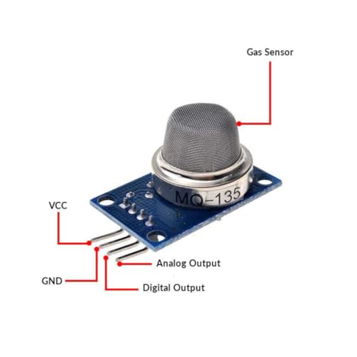 Image of Robocraze MQ135 MQ-135 Air Quality Sensor Hazardous Gas Detection Module for Boards Compatible with Arduino AVR | Internet of Things Project IOT Science Project (Pack of 1)