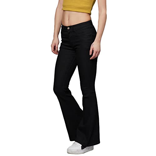 Image of KOTTY Flare Bottom Jeans for Women - Stylish Slim Fit with Bell Shape Leg