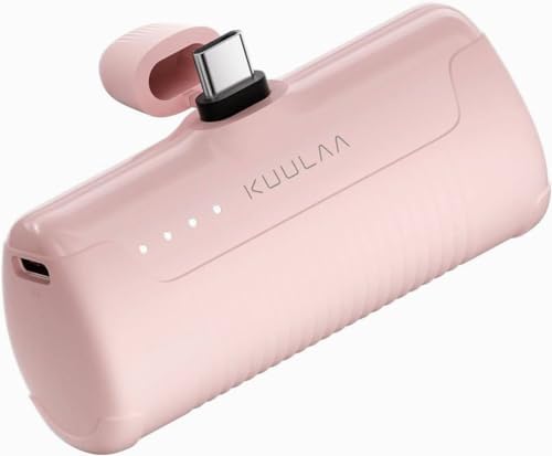 Kuulaa Tragbares Ladegerät USB C Power Bank 4500mAh Kleines Tragbares Handy-Ladegerät Android Kompakt Plug in Akku Pack Tragbar Kompatibel mit iPhone 15, Samsung Galaxy, Moto, LG, Pixel Blau