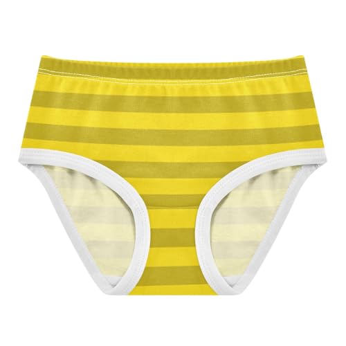 Yellow Brown Stripe Toddler Girls's Underwear 2T
