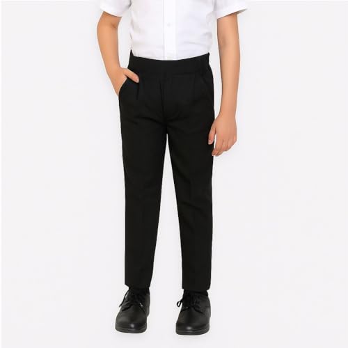 Image of School Uniform Black Trousers for Boys and Girls, Formal Regular-Fit School Pants, Comfortable, Durable Fabric for Daily School Wear. 3-4 Years
