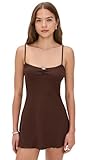 For Love & Lemons Women's Elliana Slip Dress, Chocolate, Brown, L