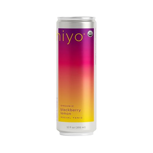 Hiyo Organic Social Tonic - Blackberry Lemon, 12 FZ - N.A. Functional Seltzer, Sparkling Water Crafted with Organic Adaptogens, Nootropics & Botanicals