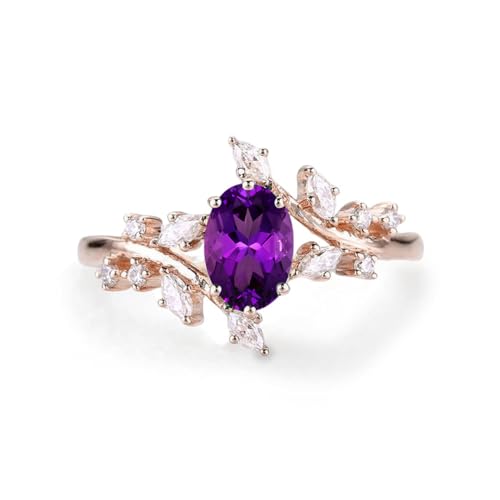 Oval Cut Amethyst Engagement Rings for Women 10K 14K 18K
