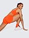 CRZ YOGA High Waisted Running Shorts for Women - 2.5'' Liner for Gym Athletic Workout with Zip Pocket Breathable Neon Orange Medium