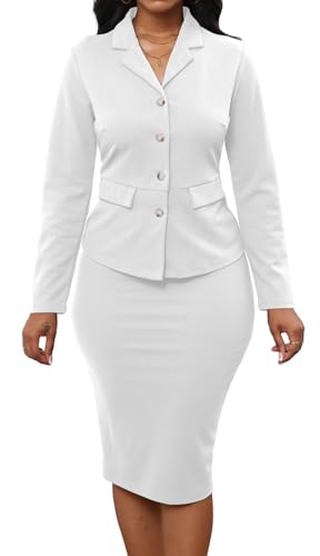 Image of Oxgmoky Women's Elegant Dresses Work Business Dress Bodycon Long Sleeve Pencil Dress