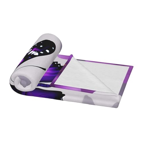 Grande couverture douce papillon violette chaude plaid lit canape - 4
