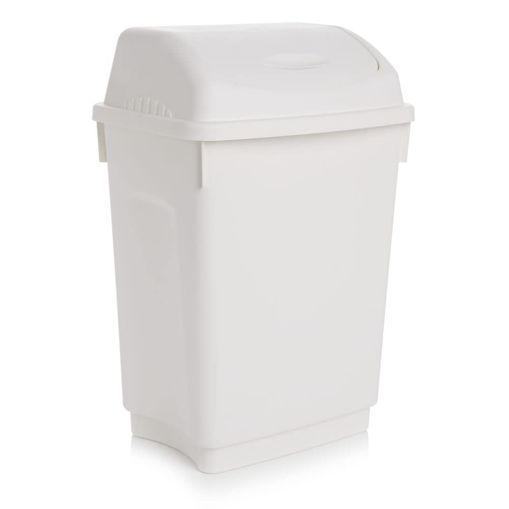 wilko White Plastic Swing Bin, Made from Polypropylene, Strong and Easy