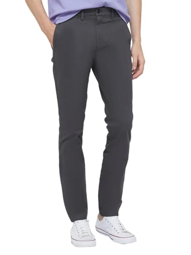 GAP Men's Essential Skinny Fit Khaki Chino Pants, Soft Black, 38W x 30L
