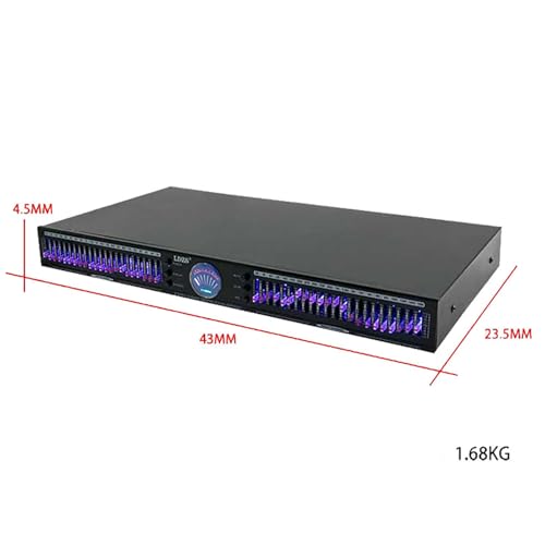 Ecualizador de audio gráfico de 22 bandas, con 10 efectos preestablecidos, canal dual en rack 1U, para estudio de grabación, con control remoto miniatura 4