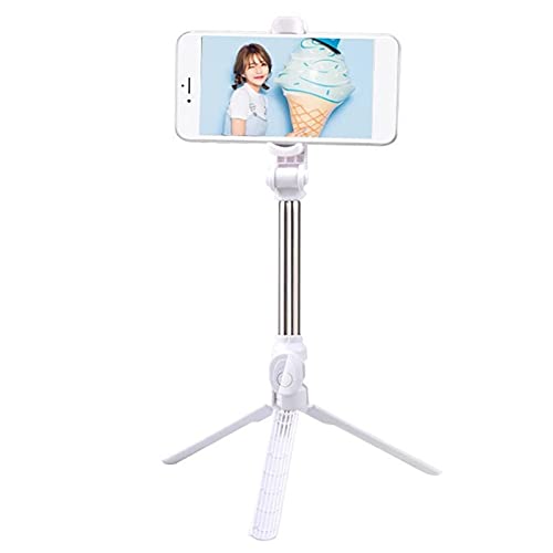 Perche à selfie 2 en 1 pour photos de voyage avec trépied blanc réglable