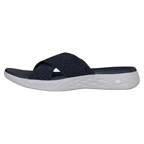 Image of Skechers Women's On-the-go 600 - Glistening Metallic Mesh Slide Sandals | Casual Sandals
