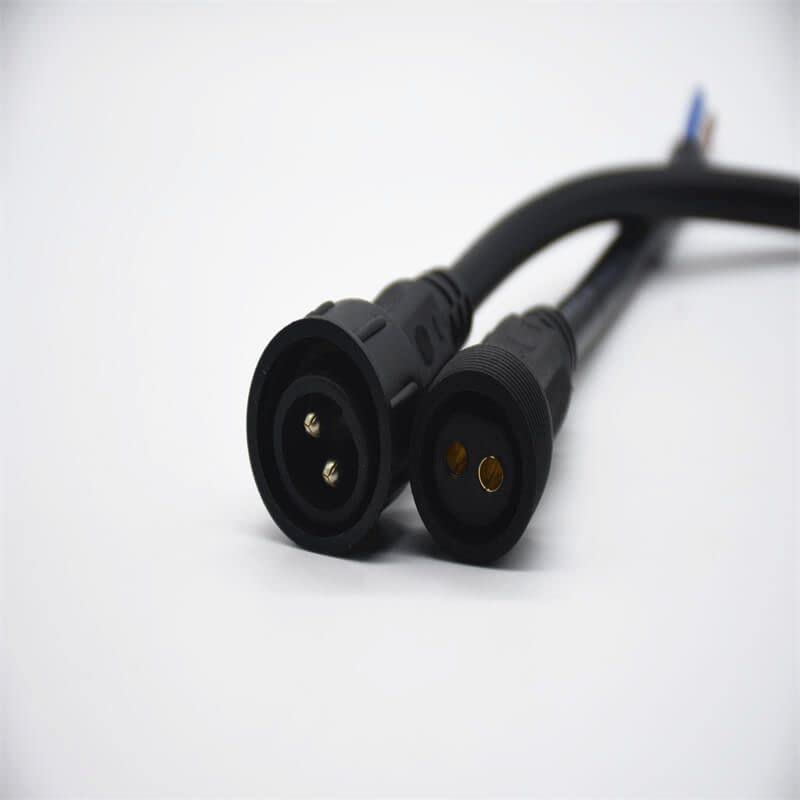 M25 PVC 2Pin Male and Female Screw Joint Connector for AC/DC IP67 Nylon Waterproof 0.2M Length 2 * 2.5㎜² Cable for LED