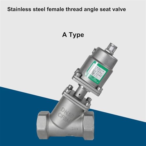 Vanne à siège d'angle pneumatique en acier inoxydable 304