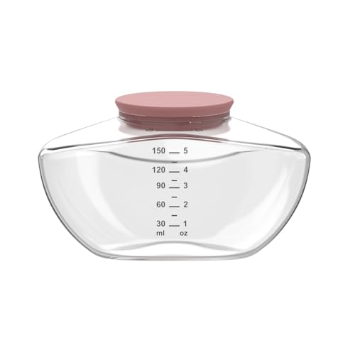 Image of 1 Pack Breastmilk Collection Replacement Accessories for Momcozy Upgraded Mobile Flow M9, Upgraded M9 Milk Container with Red Silicone Cap, Not Mom Cozy Original Parts