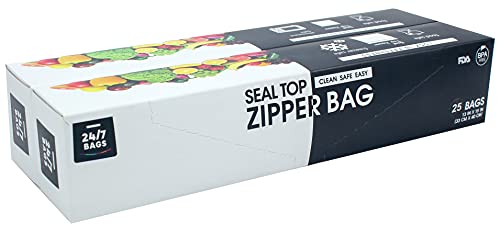 24 7 Bags - Double Zipper Storage Bags, 2 Gallon, 50 Count (2 Packs of 25)