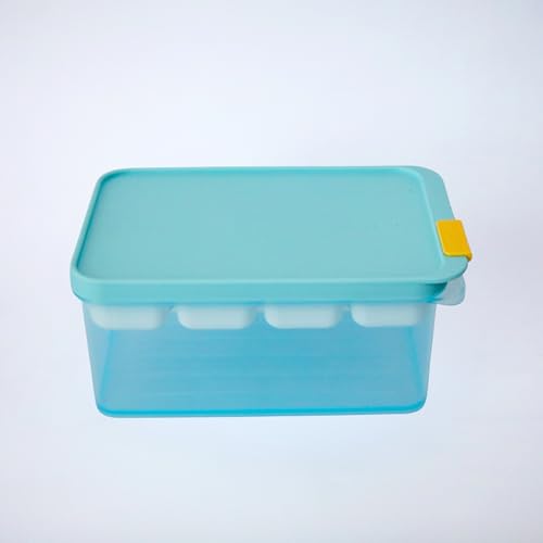 Image of LocknLock Freezer Fit 1.65 L Contianer with 45 ml (8) Cube Container | Airtight Stackable Food Storage for Meal Prep | Microwave & Dishwasher Safe | BPA Free Freezer Container with Lid