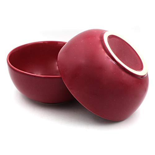 POTZO Ceramic Mixing Bowls, Set of 2 (Red Solid, 500 ML)