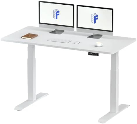 （14:00時点） FLEXISPOT スタンディングデスク 電動式昇降デスク メーカー5年保証 高さ調節 パソコンデスク E7セット (足白+天板ホワイト)