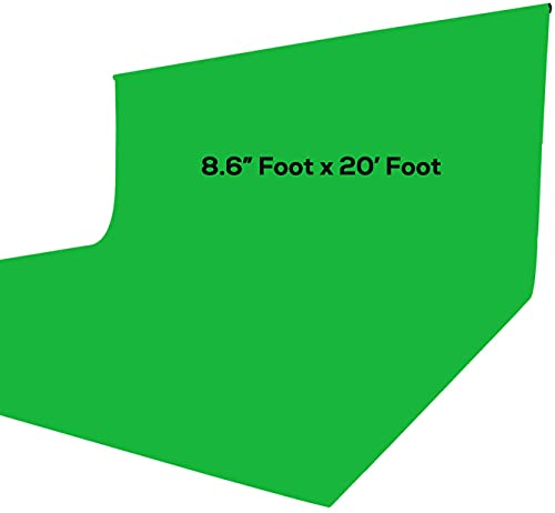 Eloies® Green Screen Backdrop (Heavy Duty Thick Lekra Polyester Fabric) Photoshoot Greenscreen Background for Photography Video Recording Photo, Green, Photoshoot (8′.6″ Feet x 20 Feet) Eloies® Green Screen Backdrop (Heavy Duty Thick Lekra Polyester Fabric) Photoshoot Greenscreen Background for Photography Video Recording Photo, Green, Photoshoot (8′.6″ Feet x 20 Feet)