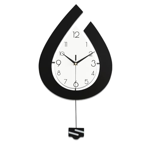 Grande horloge murale moderne à pendule au design épuré - 2