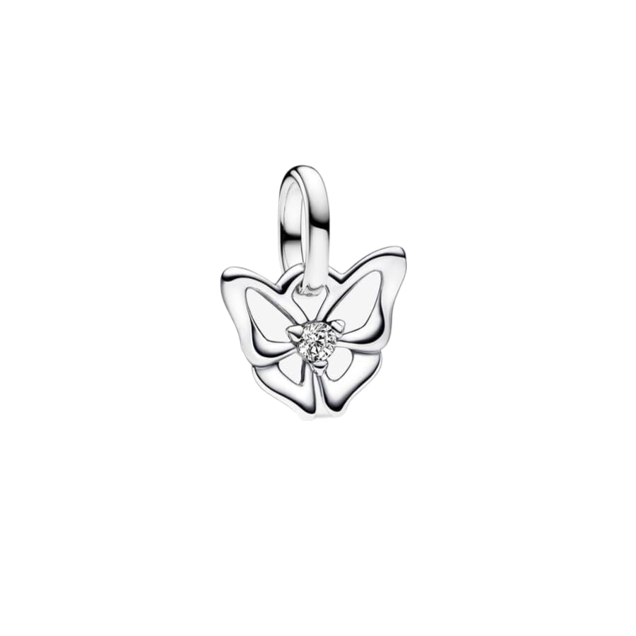PANDORA ME 793451C01 - Mini ciondolo a forma di farfalla, in argento Sterling con zirconi, compatibile ME e Moments, 2,7x8,7x10 mm, Argento sterling, Zirconia cubica