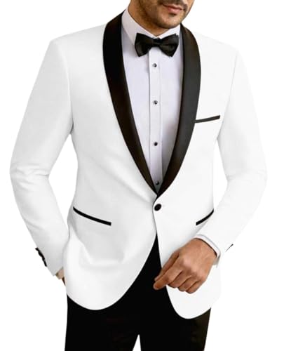 Mens Tuxedo Slim Fit - Men's Blazer Jacket Wedding Prom Party One Button Blazer for Men