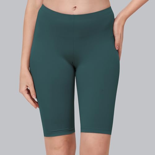 Image of SOIE Women's Mid Rise Soft Polyamide Spandex Knee Length Cycling Shorts