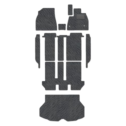 Hotfield トヨタ 互換品 新型対応 ノア ヴォクシー 90系 2025年9月〜対応 フロアマット+ステップマット+トランクマット ラゲッジマット 形状16 8人乗/ハイブリッド/コンソールボックス:有/独立型(HV車)/トランク形状:カバー(スリッ