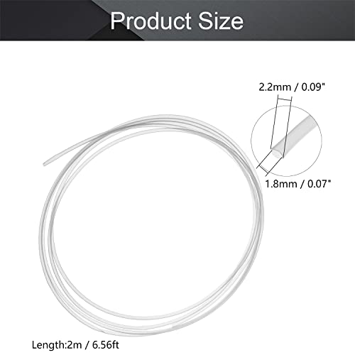 Image of Othmro PTFE Teflon Bowden Tube 6.56ft-1.8mm ID x 2.2mm OD-Milky White Connector Tubing for 3D Printer-1PCS