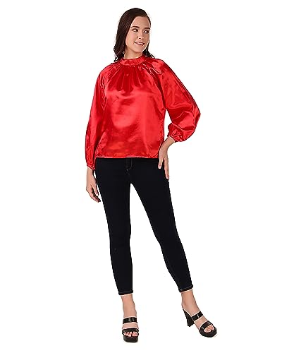 Image of BoheeWohee Women's Full Sleeves Casual Satin Top