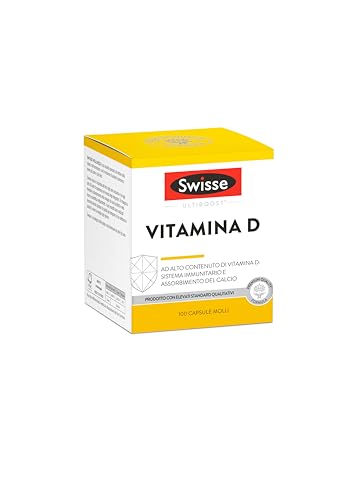 Swisse Vitamina D, Integratore Alimentare con Alto Contenuto di Vitamina D3 per Ossa e Denti in Salute, 100 Capsule