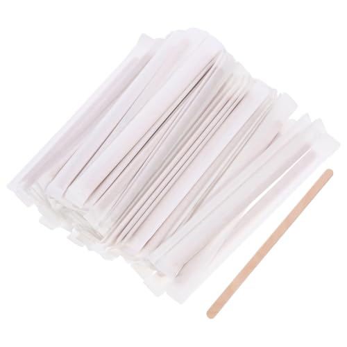 SOLUSTRE 500 pcs Wooden Coffee Mixer Stirrers Safe and Sturdy Wood Stir Sticks for Mixing Beverages Smooth Surface Coffee Stirrer Sticks for Drinks and Cocktails