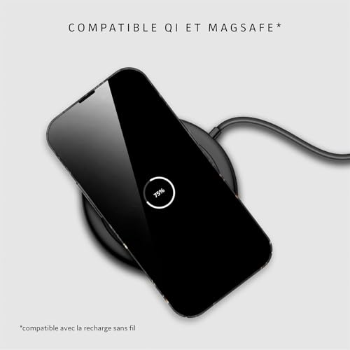 Coque iPhone 14 Pro marbre noir et or ONEFLOW Bliss rigide pailletée - 6