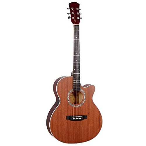Image of BLUEBERRY B-40, Sapele Wood Truss Rod Acoustic Guitar Kit, Bag, Strap, One Pack Strings And Picks - 40 Inch (Classic Brown)