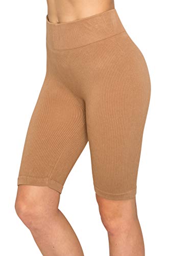 Image of ALWAYS Faux Leather Shorts - High Waist Active Stretch Yoga Short Pants for Women