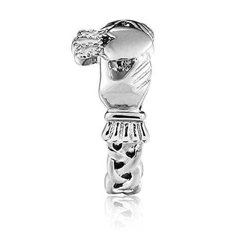 Minijewelry Love Heart Celtic Rings For Women Irish Claddagh Ring Stainless Steel Ring For Girls Eternity Wedding Band Stackable Promise Engagement Ring, Size 7 #TOP1
