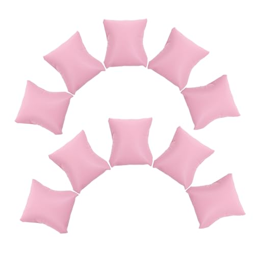 Didiseaon 10pcs Pink PU Jewelry Display Pillow Soft Bracelet Cushion Watch Holder for Travel Showcase Organization for Bracelets Bangles Watches