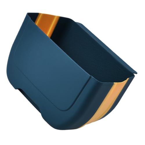 DEARMAMY Cubo de Basura Colgante Plegable de Pared para Cocina Plástico Resistente Capacidad Grande Color Azul y Amarillo Ahorro de Espacio para Hogar Oficina y Restaurante
