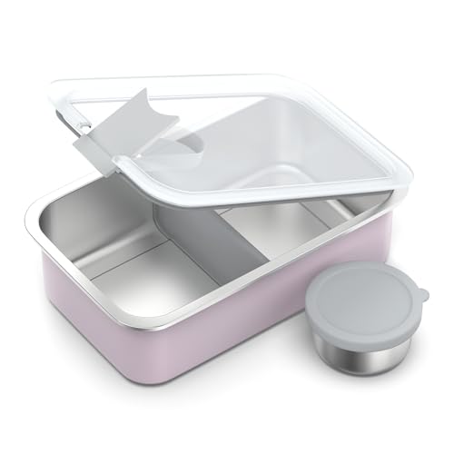 Image of Bakpoco Stainless Steel Bento Lunch Box for Kids, 33oz Leak-Proof Lunch Box Containers, Microwave-Safe, with Adjustable Divider, Convenient Metal Lunchbox for School, Travel