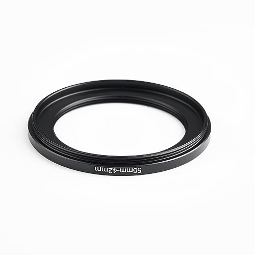 Image of 55mm to 42mm Step-Down Ring Filter Adapter,for All Brands UV ND CPL, Metal Ring Step-Down Rings Adapter Filter (55mm-42mm)