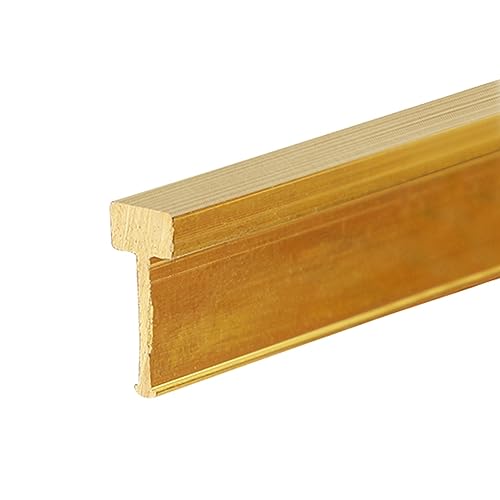 Bodenleiste aus gebürstetem massivem Messing, für Türen, zuschneidbar, 1 m lang (B 5 x H 12 mm)