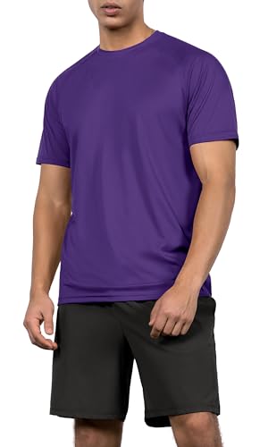 ODODOS Men's Quick Dry Short Sleeve Shirts UPF 50+ Sun Protection SPF Athletic Tops Workout T-Shirts