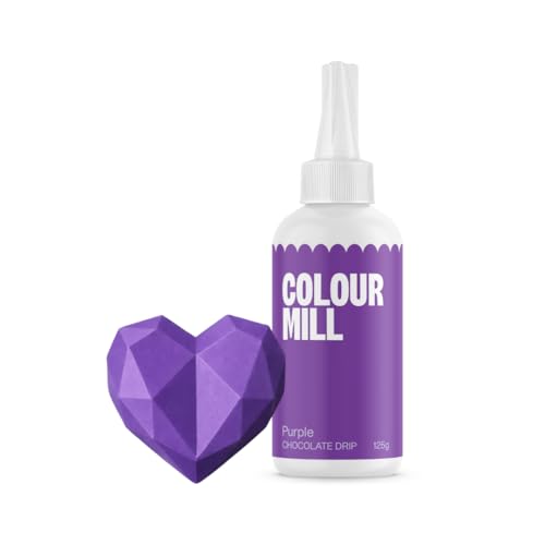 Colour Mill Chocolate Drip Easy-Melt Drizzle for Desserts, 125 Grams Purple