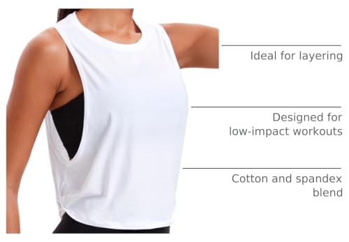Image of CRZ YOGA Pima Cotton Dropped Armhole Tank | Workout, Naturally Soft, Loose Fit, Crop, Crewneck, Knotted Sides, Sleeveless Tops for Women