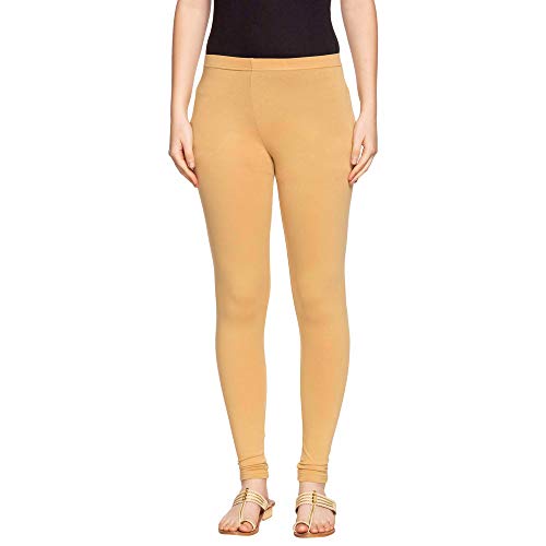 Image of GO COLORS Soft Cotton Stretch Ankle Length Leggings for Women | Breathable