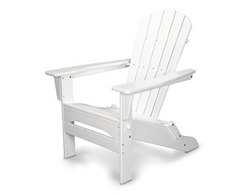 POLYWOOD Palm Coast Folding Adirondack Chair, White