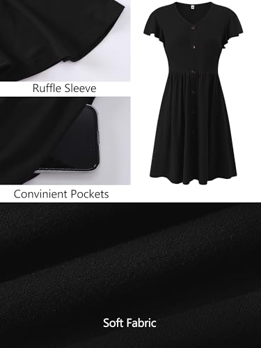 Image of Heymoments Women's Summer Short Sleeve Dresses Casual T-Shirt Flowy Tunic Ladies Beach Sundress